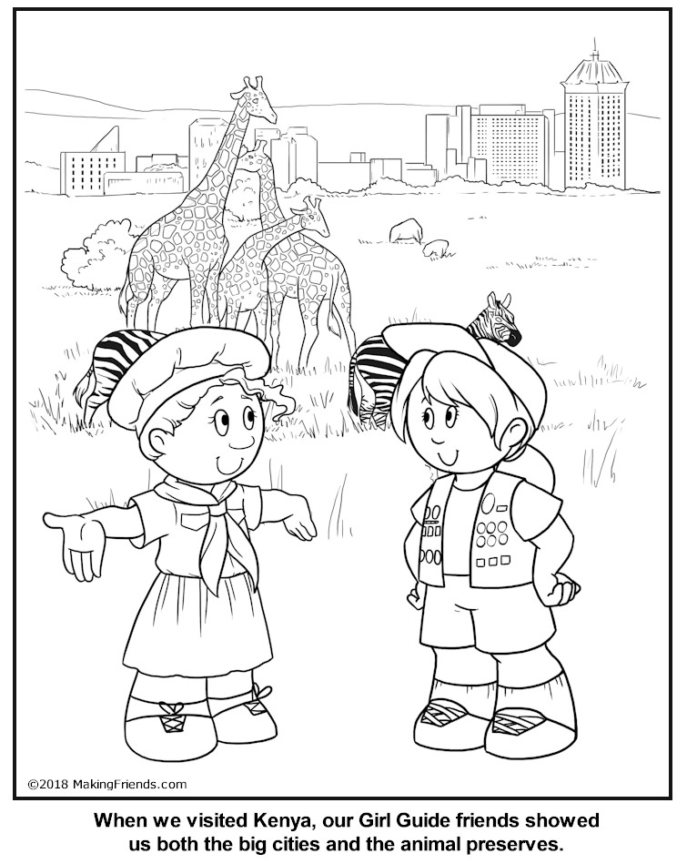 Kenyan guide coloring page