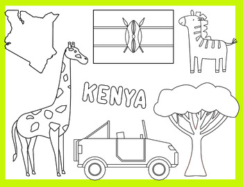 Kenya coloring page for kids by lailabee tpt