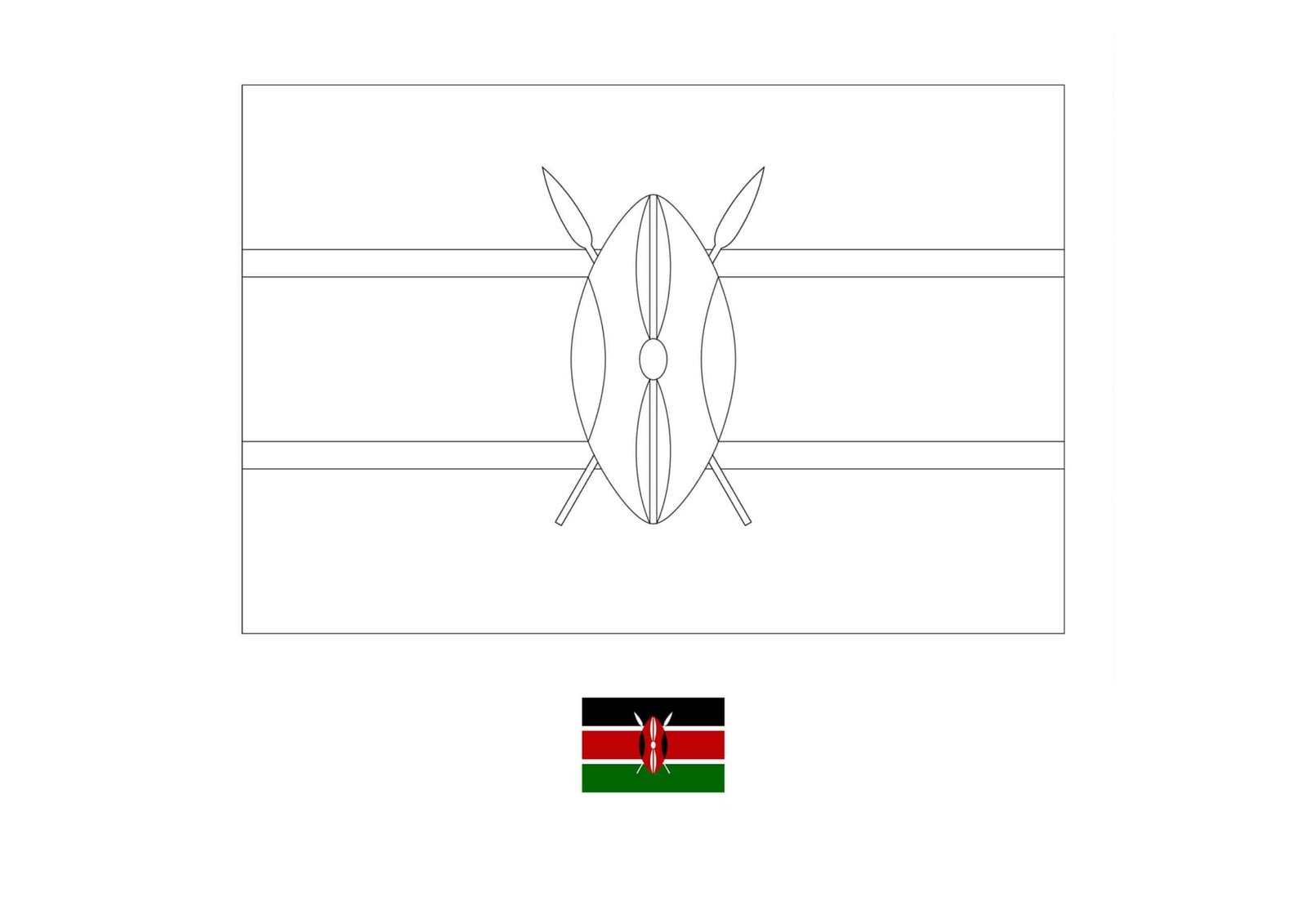 Flag of kenya coloring page