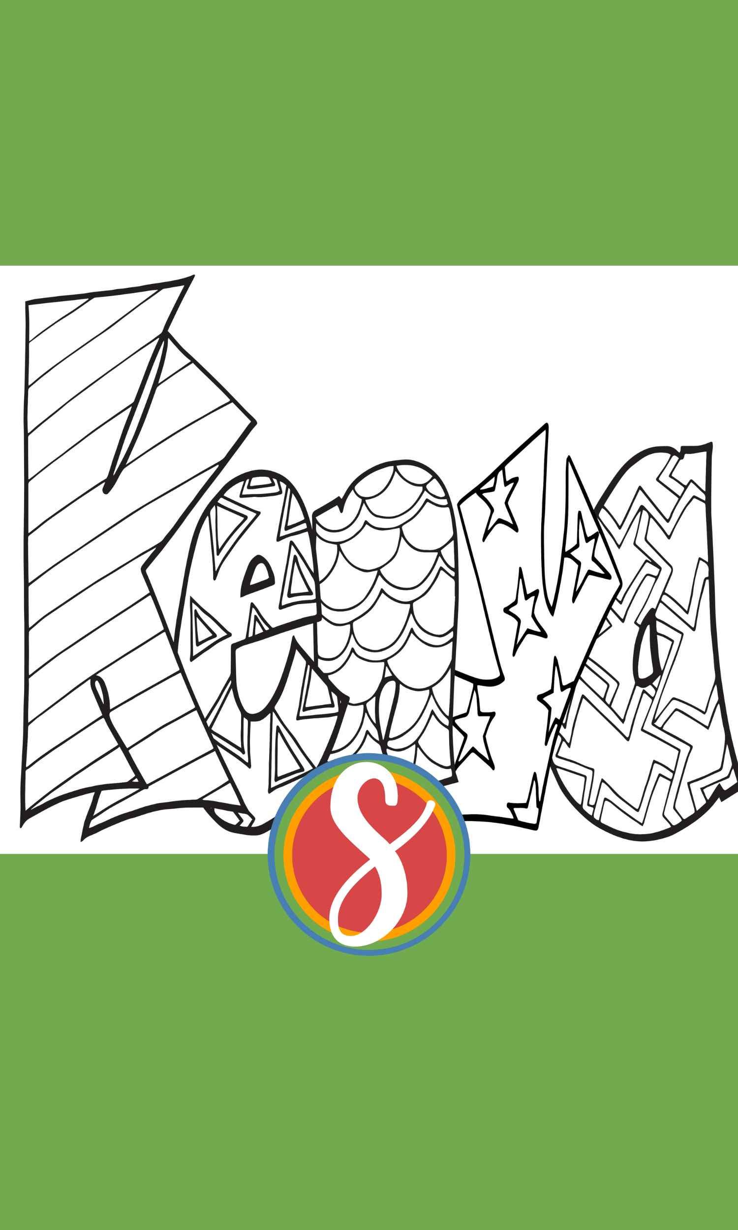 Free kenya name coloring page â stevie doodles