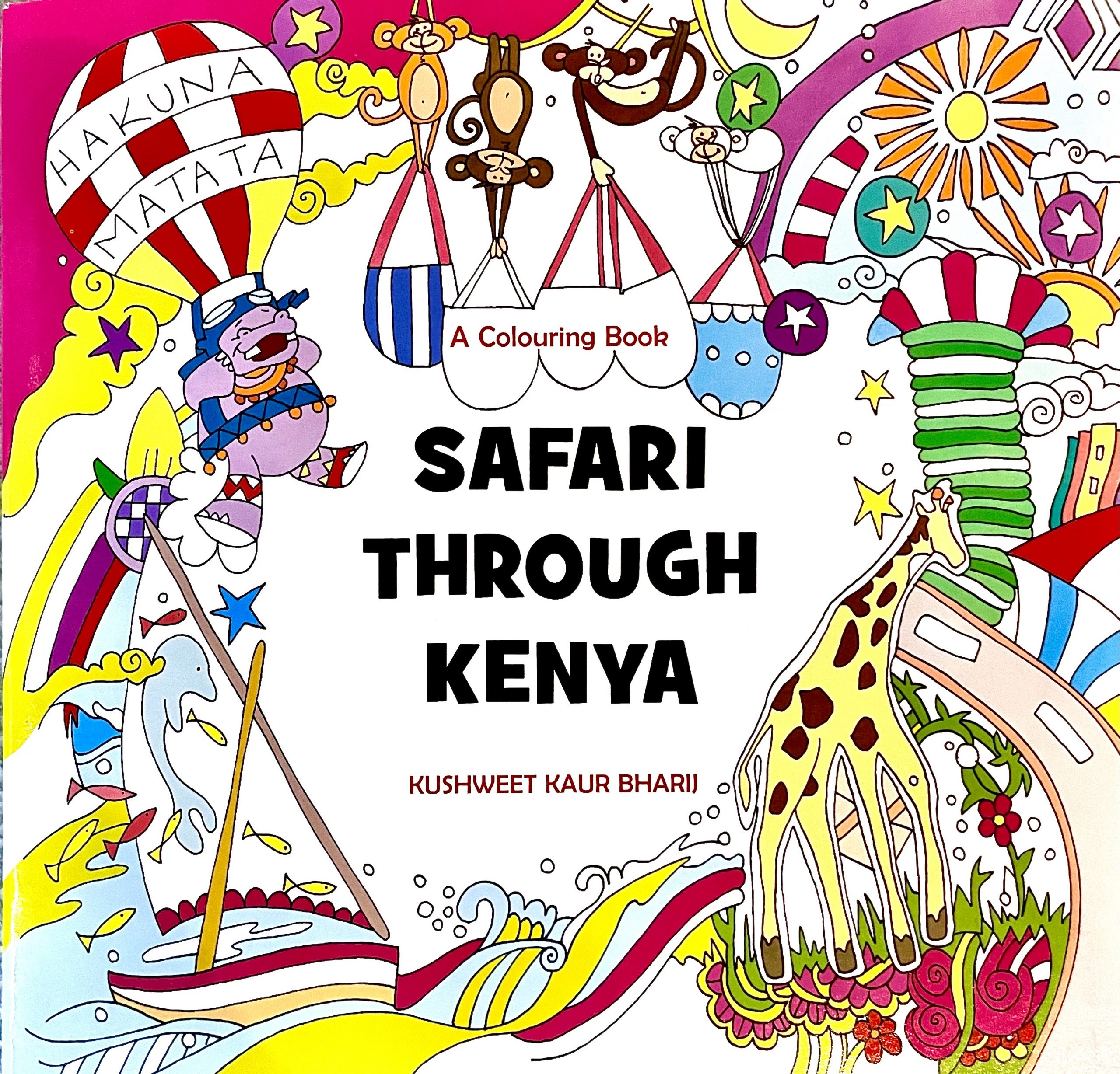 Safari through kenya colouring book