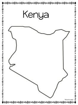 Kenya coloring pages for kids by swahili magic tpt