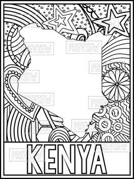 Kenya coloring pages by the virtual explorer tpt