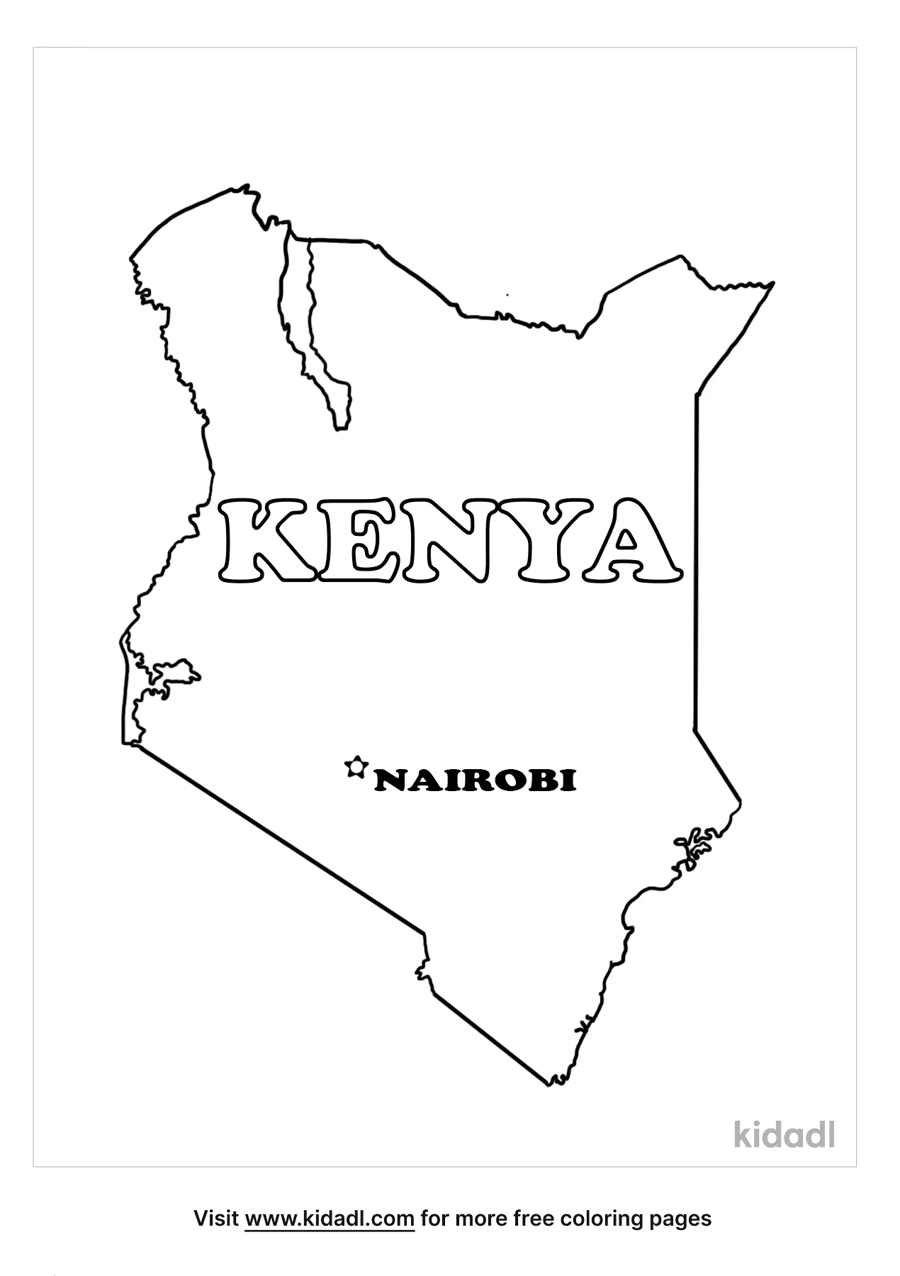 Free kenya map coloring page coloring page printables