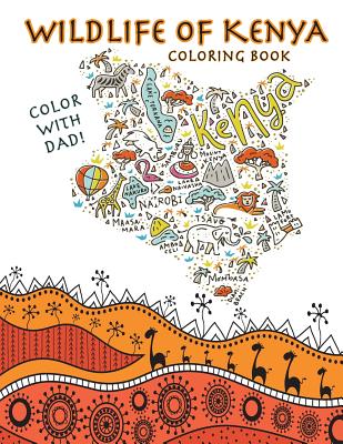 Color with dad wildlife of kenya coloring book paperback face in a book