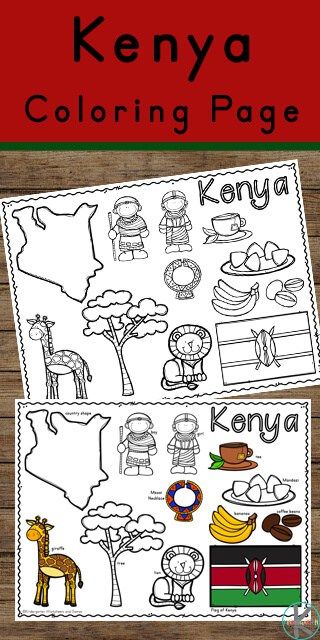 Kenya coloring pages kenya africa craft around the world crafts for kids
