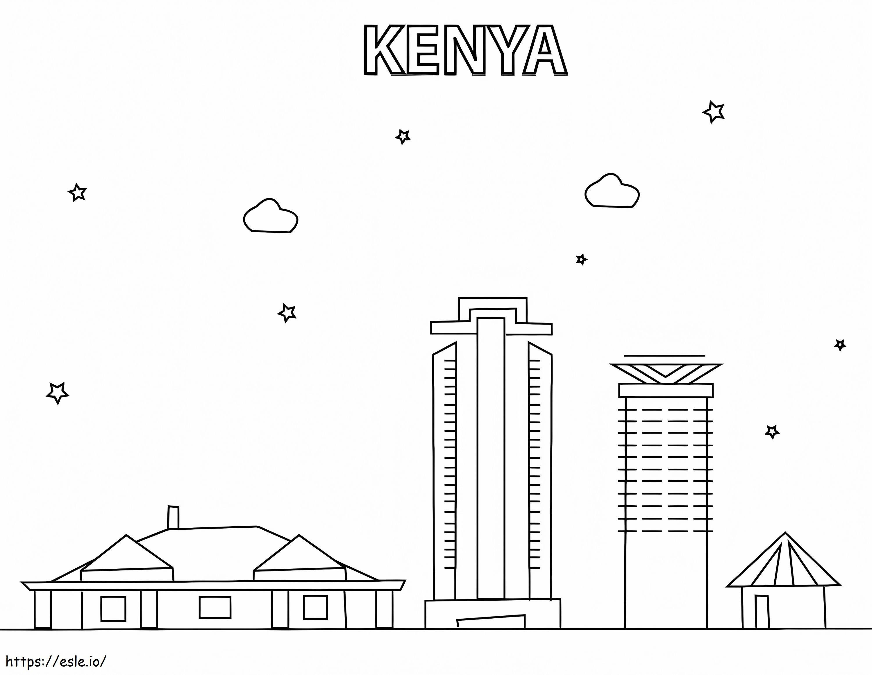 Free kenya coloring page