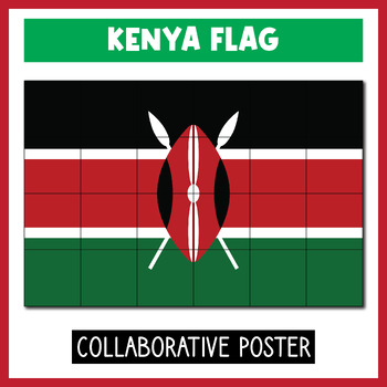 Kenya flag collaborative art poster coloring pages madaraka day june activity