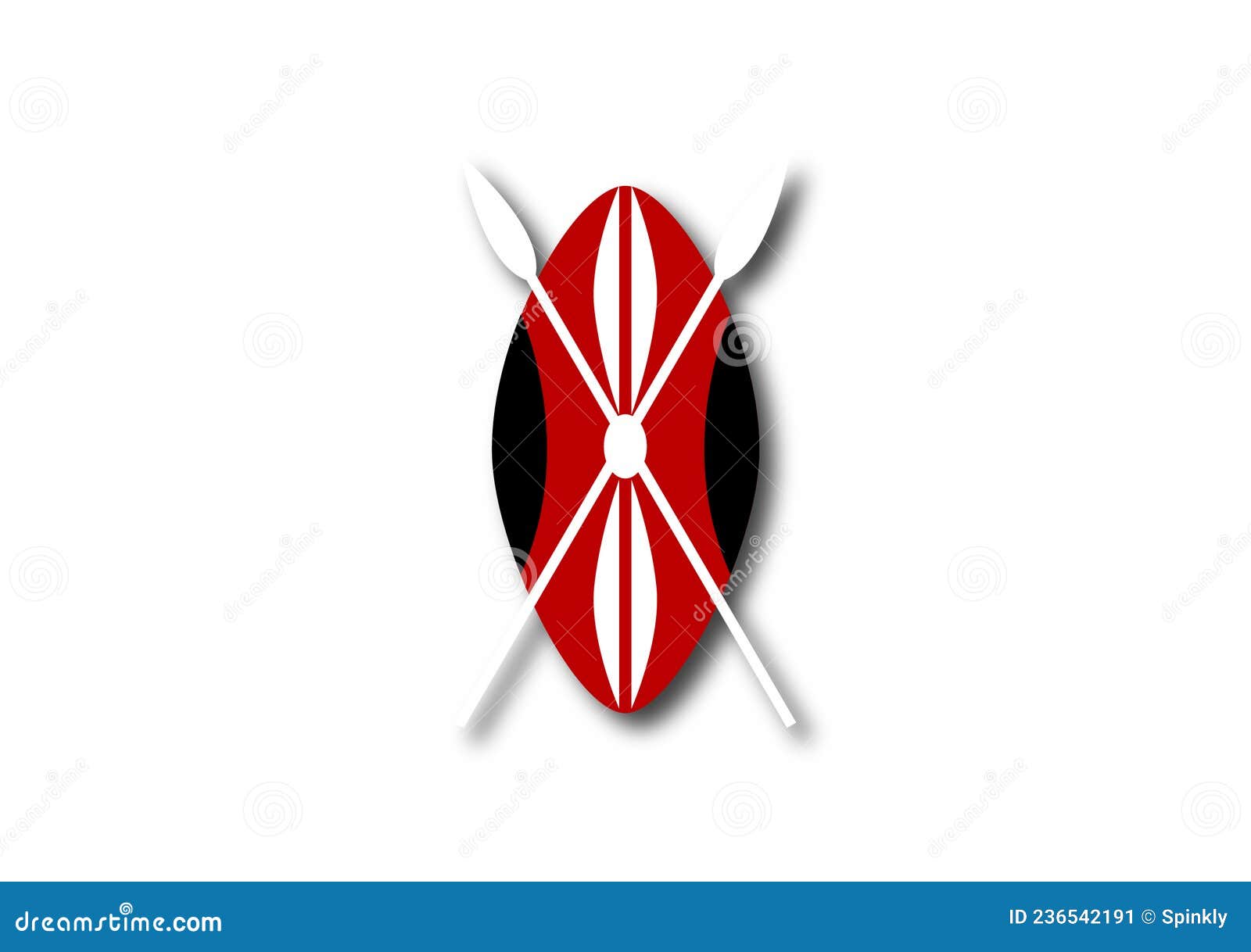Kenyan flag center shield vector art stock vector