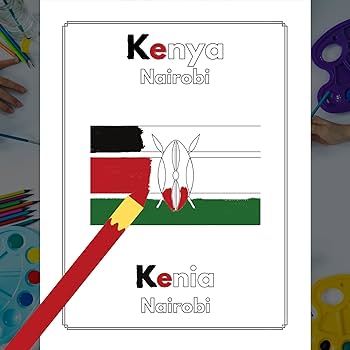 Bilingual flags coloring book for kids englishspanish