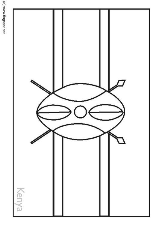 Coloring page flag kenya