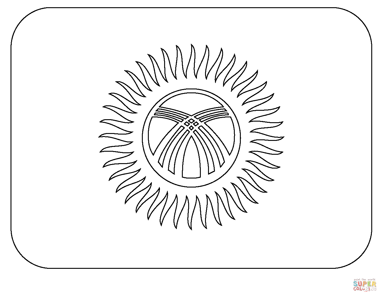 Flag of kyrgyzstan emoji coloring page free printable coloring pages