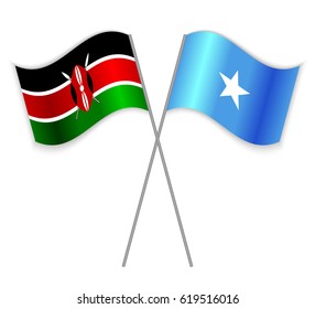 Kenyan somali crossed flags kenya bined stock vector royalty free