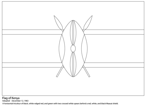 Kenya flag coloring page free printable coloring pages kenya flag flag coloring pages kenyan flag tattoo