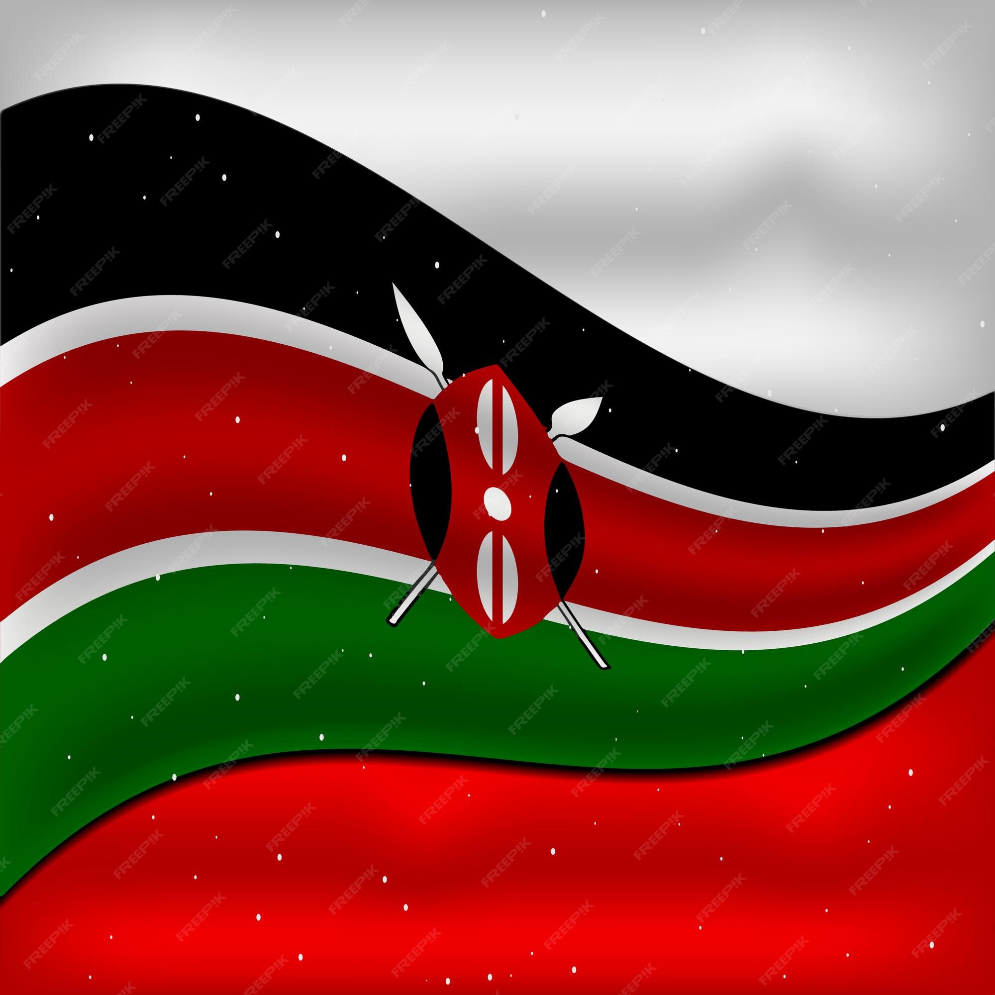 Premium vector december kenya independence day flag design
