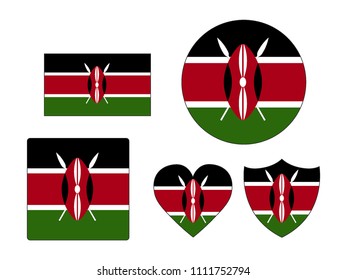 Kenya flags set stock vector royalty free