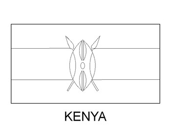 Kenya flag printable kenya flag coloring sheet tpt