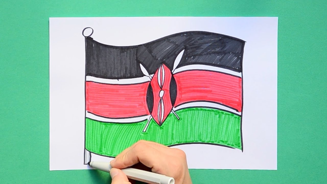How to draw the national flag of kenya
