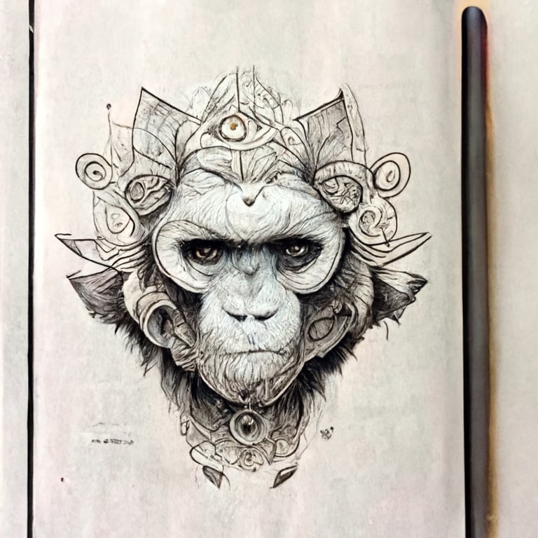 The most epic highly detailed coloring book page monkey doodles extreme coloring page art by artgerm christina mcallister andrewkmar kerby rosanes tokidoki lei melendres