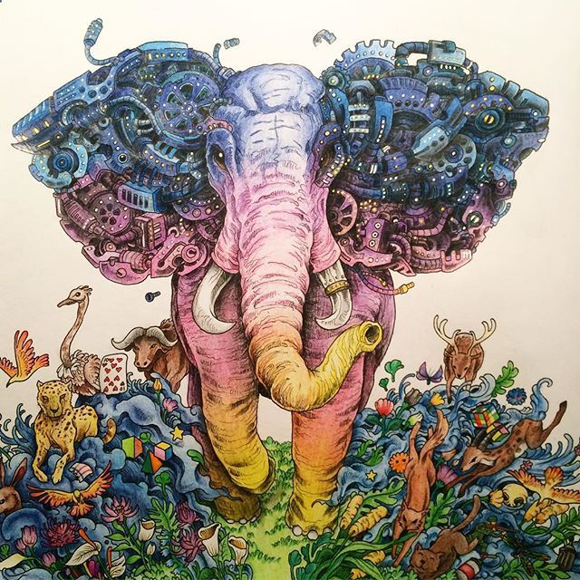 Coloring a draw done by kerbyrosanes kerbyrosanes imagimorphiacolouringbookâ coloring book art animorphia coloring book adult coloring inspiration