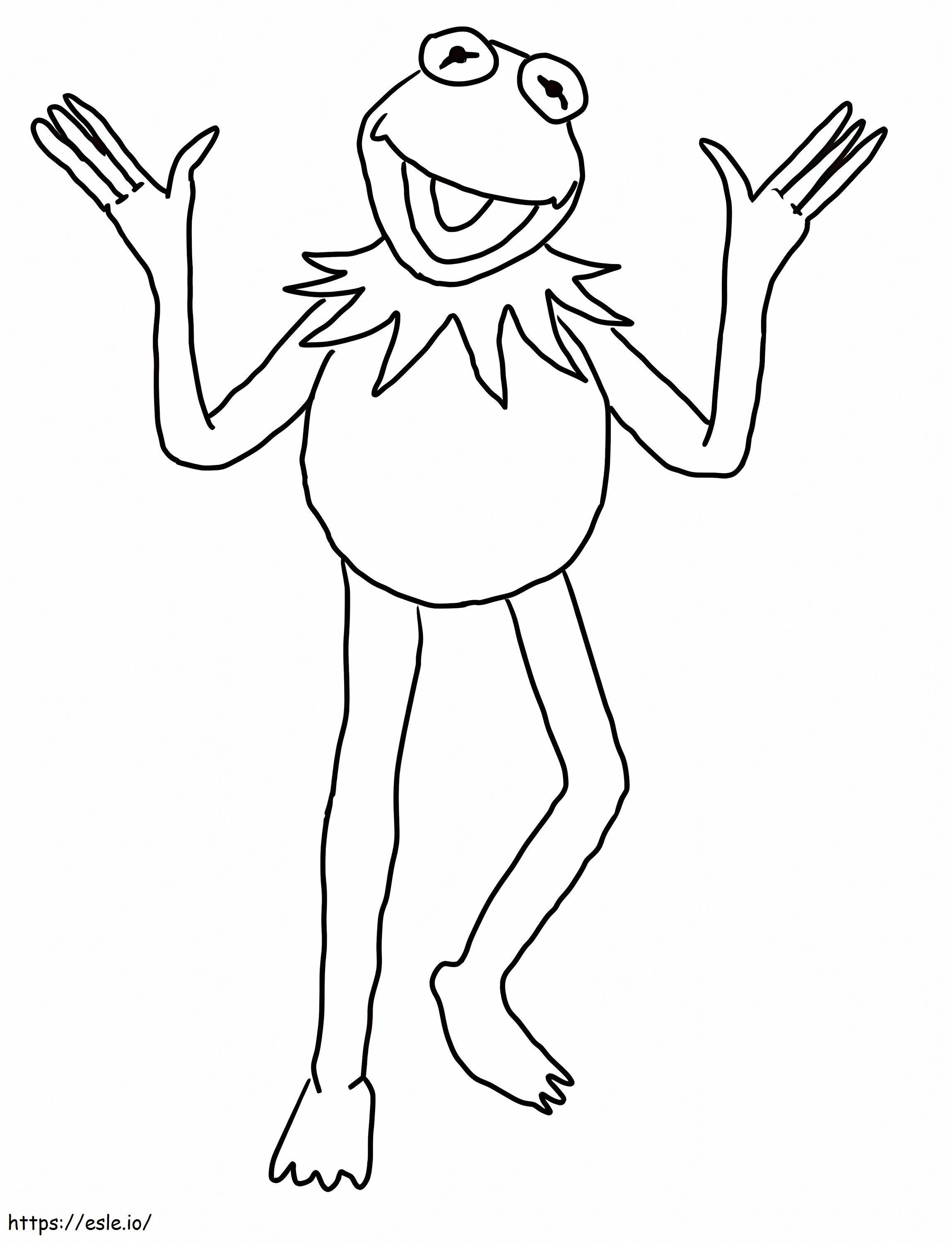 Happy kermit the frog coloring page