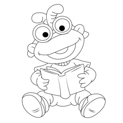 Kermit baby study coloring page for kids