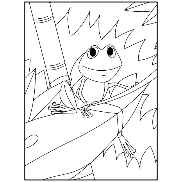 Premium vector frog coloring pages for kids