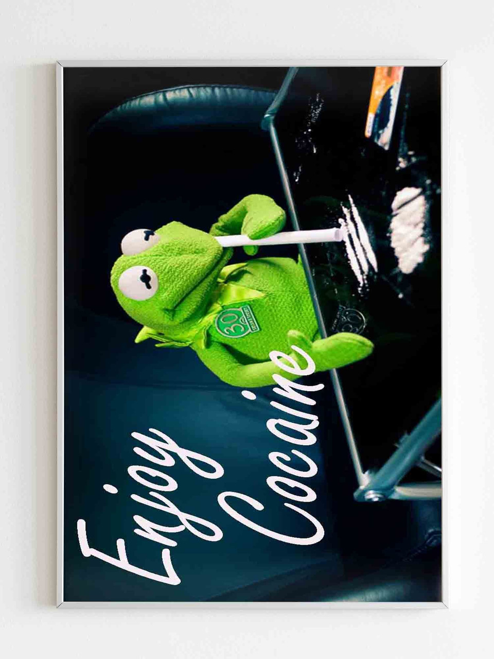 Enjoy cocaine kermit frog poster