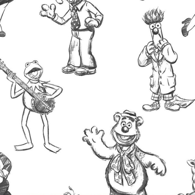 Disney the muppets sketch fabric