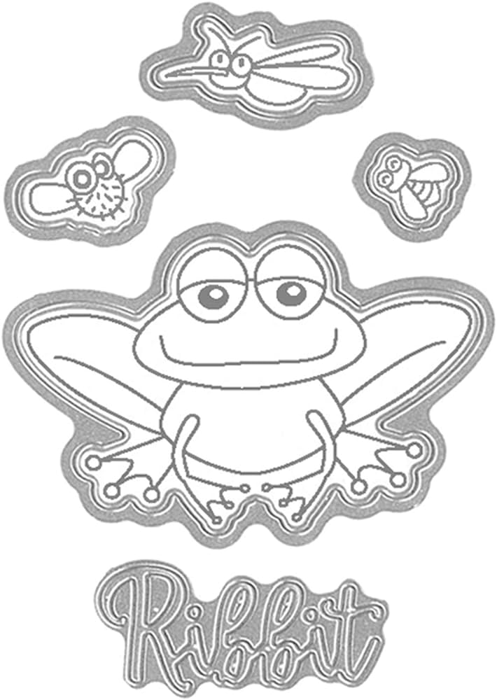 Mothcattl cutting diescartoon frogmetal embossing stencil mould template for diy card making emboss stencil scrapbook album paper craft der silver home kitchen