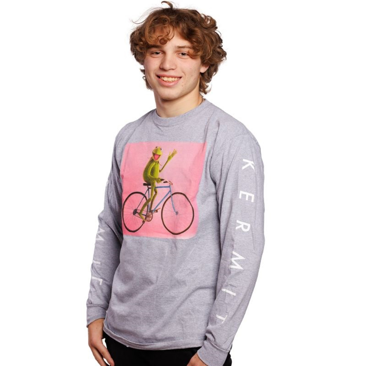 The muppets kermit the frog grey long sleeve shirt