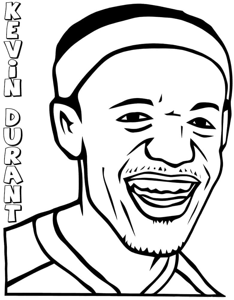 Smiling kevin durant coloring page
