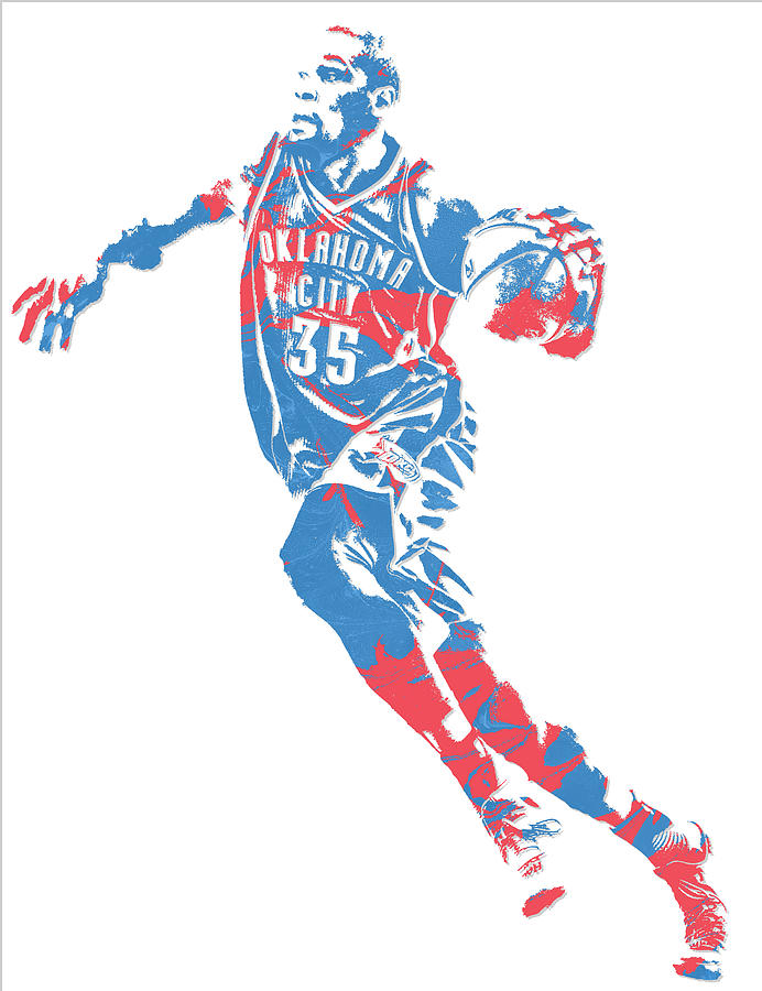 Kevin durant oklahoma city thunder pixel art mixed media by joe hamilton