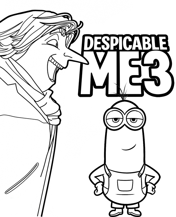 Dru kevin coloring page minions