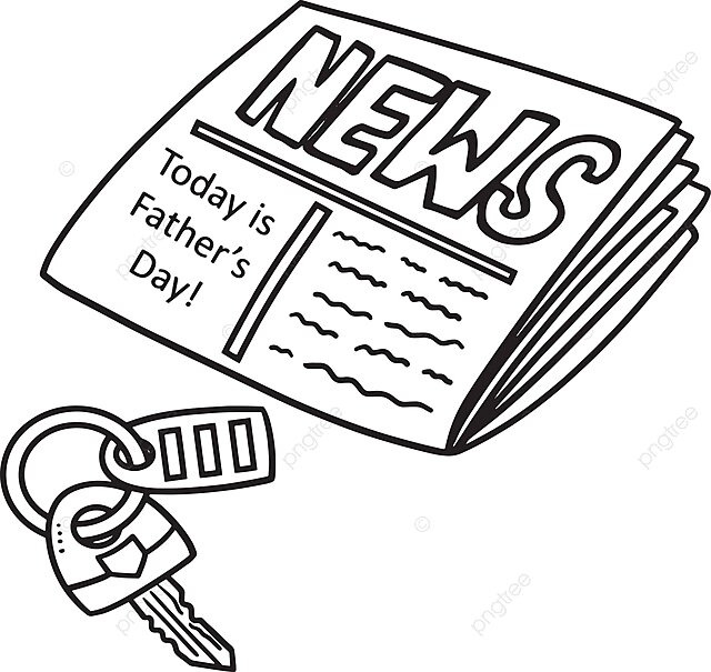 Printable coloring page for kids isolated newspaper and key vector key drawing ring drawing kid drawing png and vector with transparent background for free download