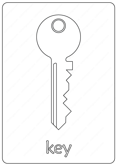 Free printable key coloring pages