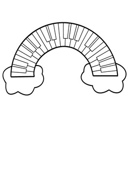 Piano key rainbow coloring page by studio c piano tpt