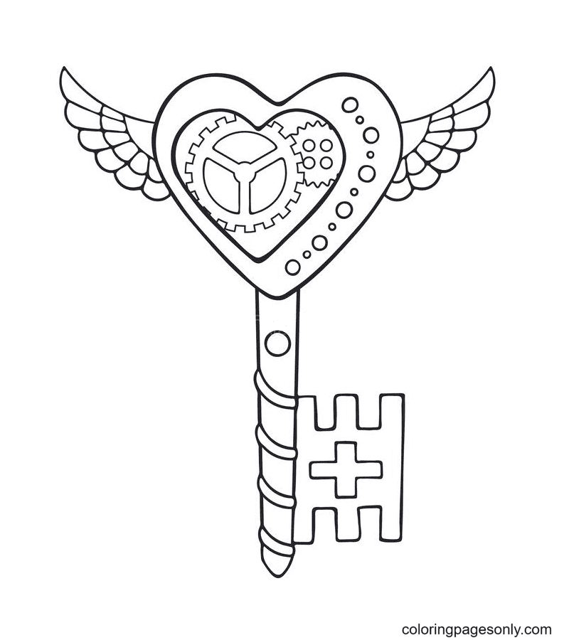 Key coloring pages printable for free download