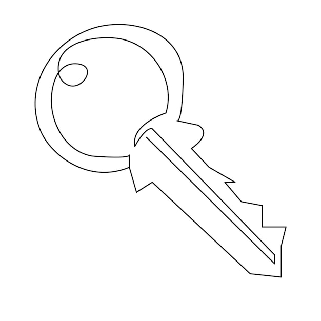 Premium vector continuous single line lock key outline vector art drawing