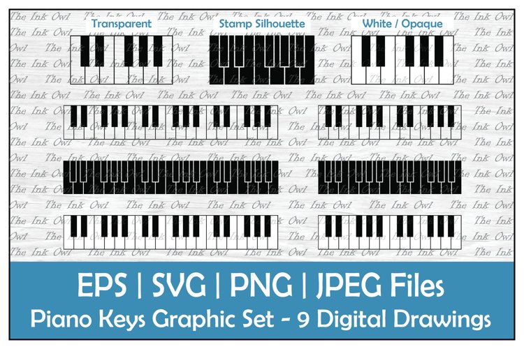 Piano keys outline silhouette color clipart