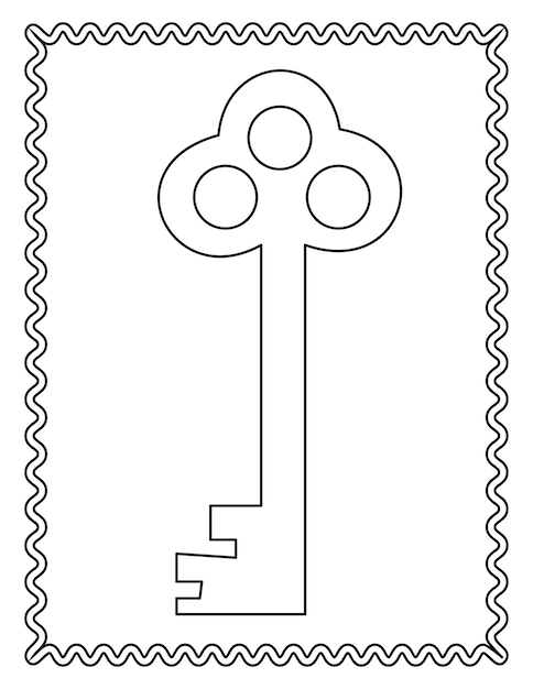 Key coloring pages kindergarten vectors illustrations for free download