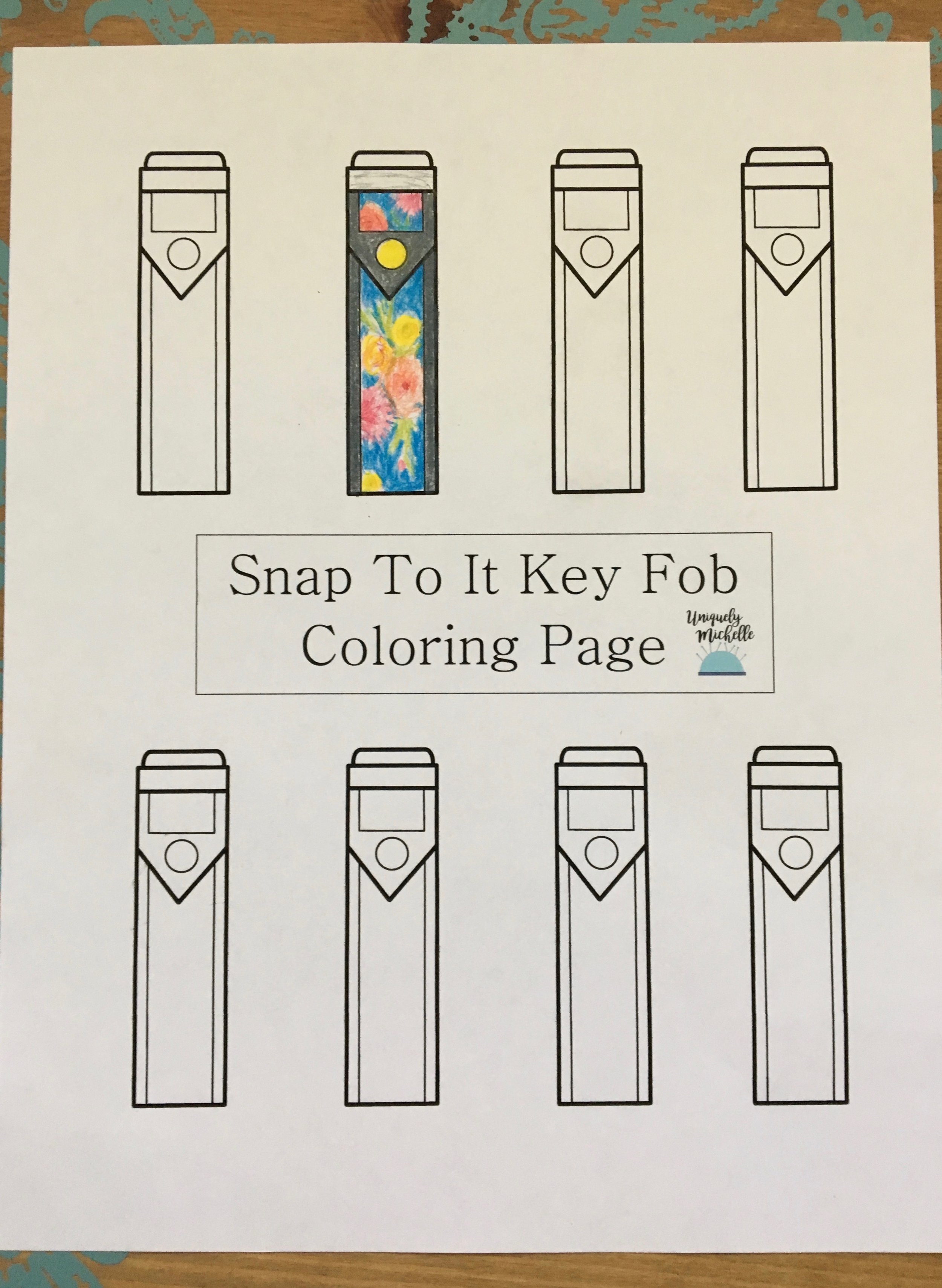 A snap to it key fob coloring page â uniquely michelle