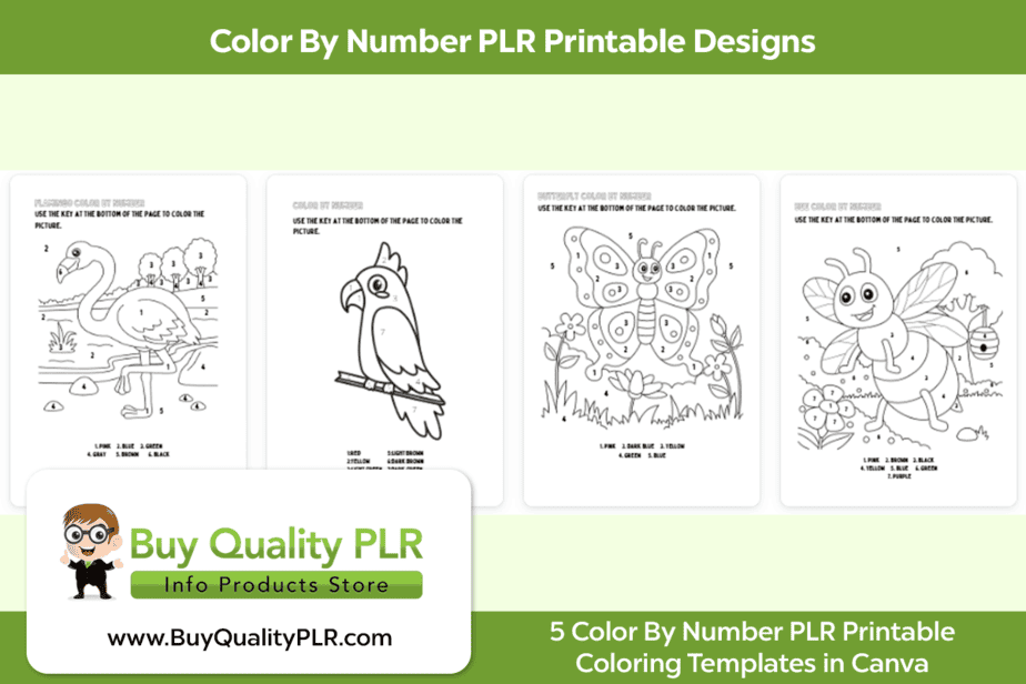 Color by number plr printable designs plr coloring printables