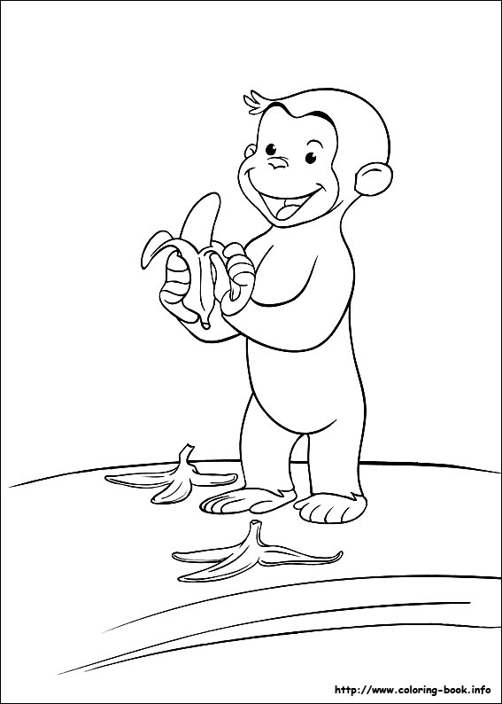Curious george coloring picture