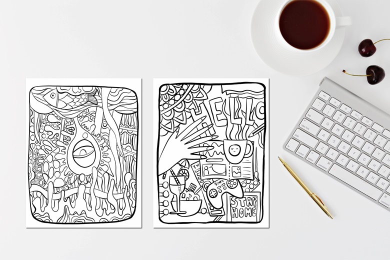Set of coloring pages