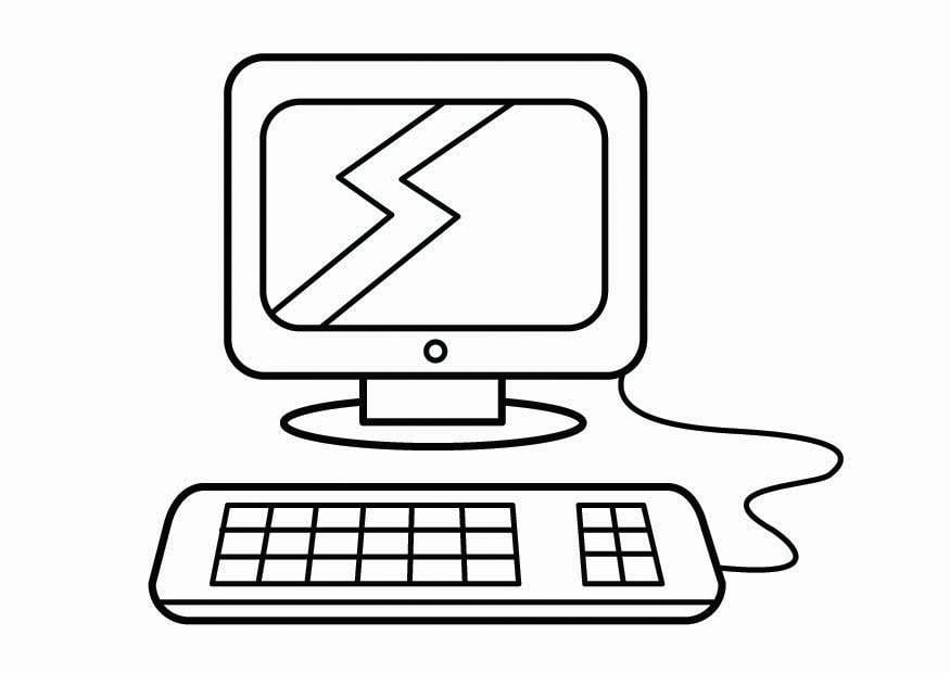 Coloring page puter corner research corner