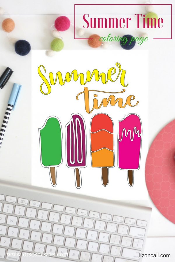 Summertime coloring page
