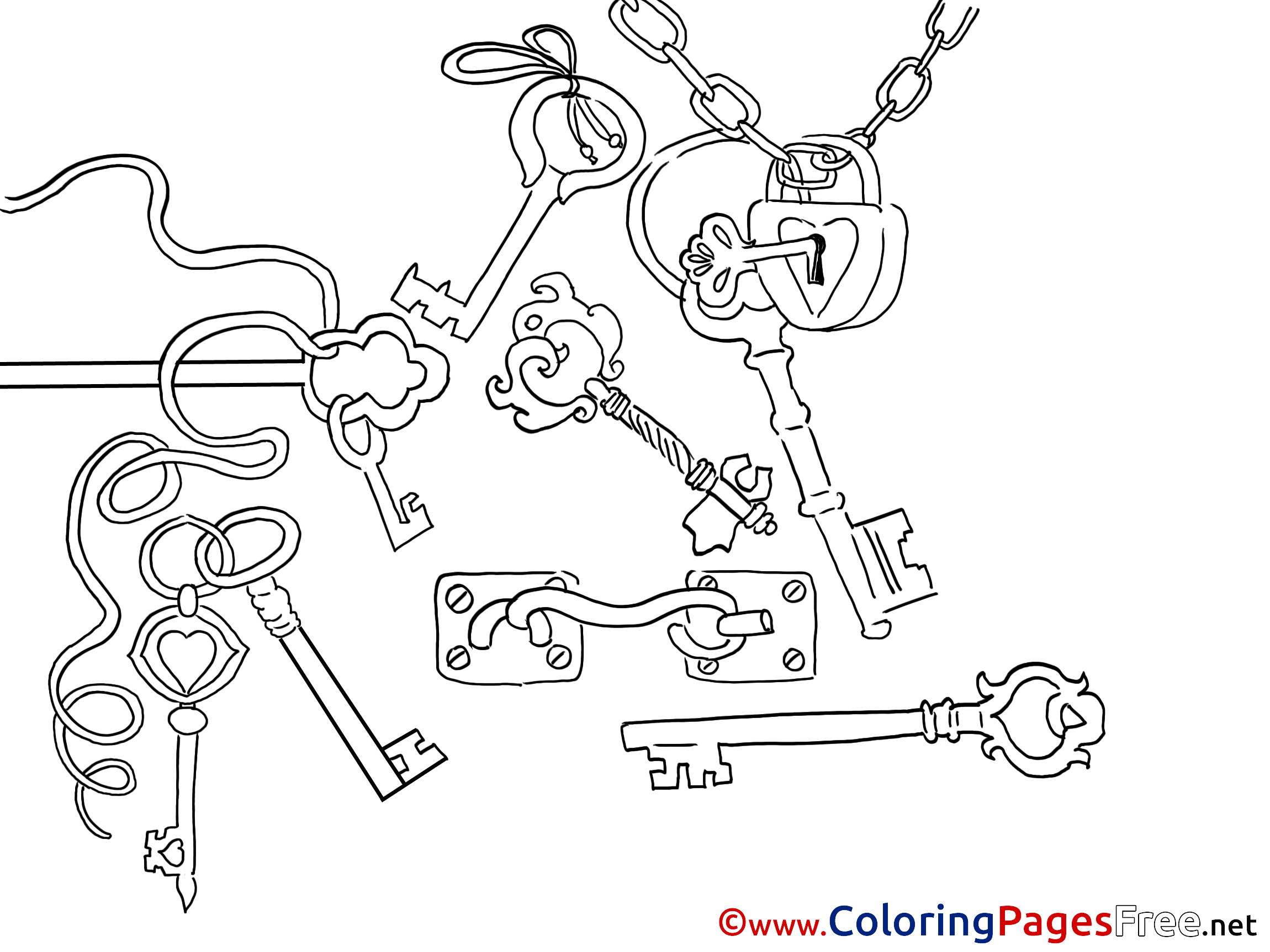 Keys printable coloring sheets download