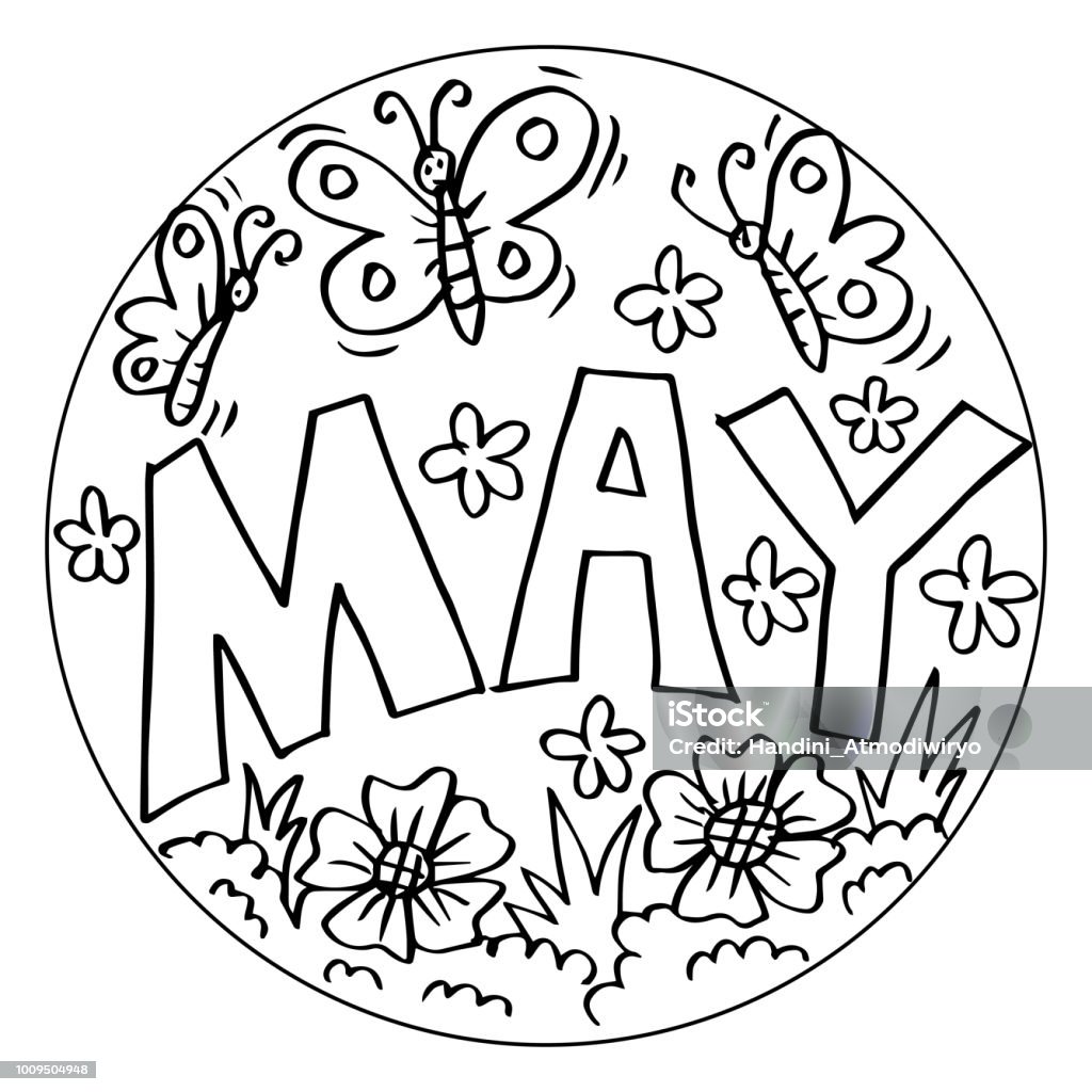 May coloring pages for kids keywords language english stock illustration