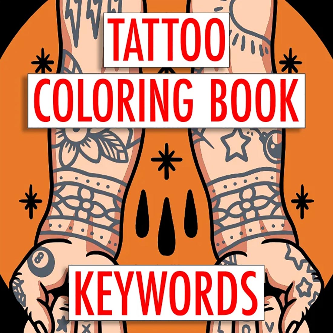 Tattoo coloring book keywords